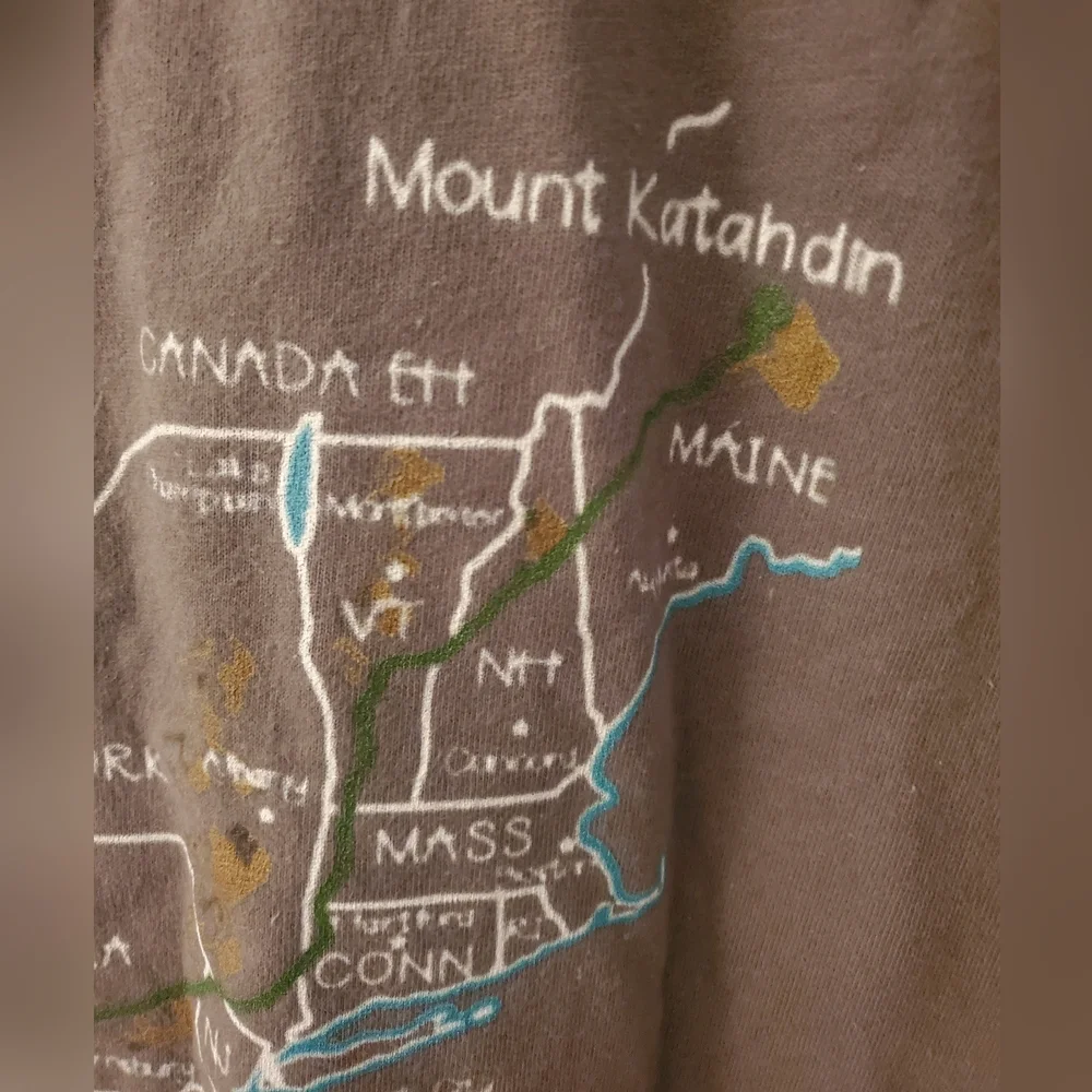 NWOT Men's Gray Appalachian Trail Map T Shirt - Picture 3 of 7
